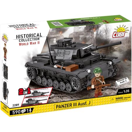 COBI 2289 XE TĂNG SỐ 3 tỷ lệ 1:35 bộ đồ chơi xếp lắp ráp ghép mô hình Military Army PANZER III AUSF. J TANK Quân Sự Bộ Đội 590 khối