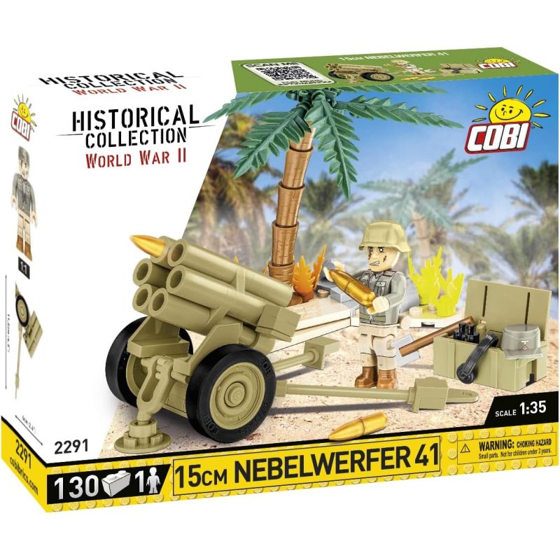 COBI 2291 NEBELWERFER 41 PHÁO TÊN LỬA NHIỀU THÙNG tỷ lệ 1:35 bộ đồ chơi xếp lắp ráp ghép mô hình Military Army 15CM NEBELWERFER 41 Quân Sự Bộ Đội 130 khối