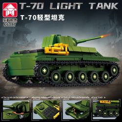 LE YI 66087 T-70 BỂ NHẸ bộ đồ chơi xếp lắp ráp ghép mô hình Military Army T-70 LIGHT TANK Quân Sự Bộ Đội 553 khối