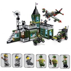 Enlighten 1714 Qman 1714 non  CĂN CỨ QUÂN SỰ bộ đồ chơi xếp lắp ráp ghép mô hình Tactical Espionage Action TACTICAL ESPIONAGE ACTION COMBAT ZONES FIRE Chiến Thuật Quân Sự 627 khối