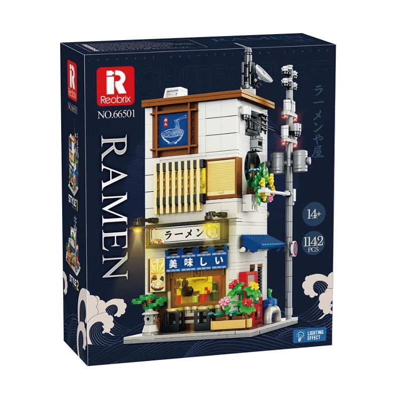 REOBRIX 66501 CỬA HÀNG RAMEN NHẬT BẢN bộ đồ chơi xếp lắp ráp ghép mô hình Creator Sáng Tạo 1142 khối