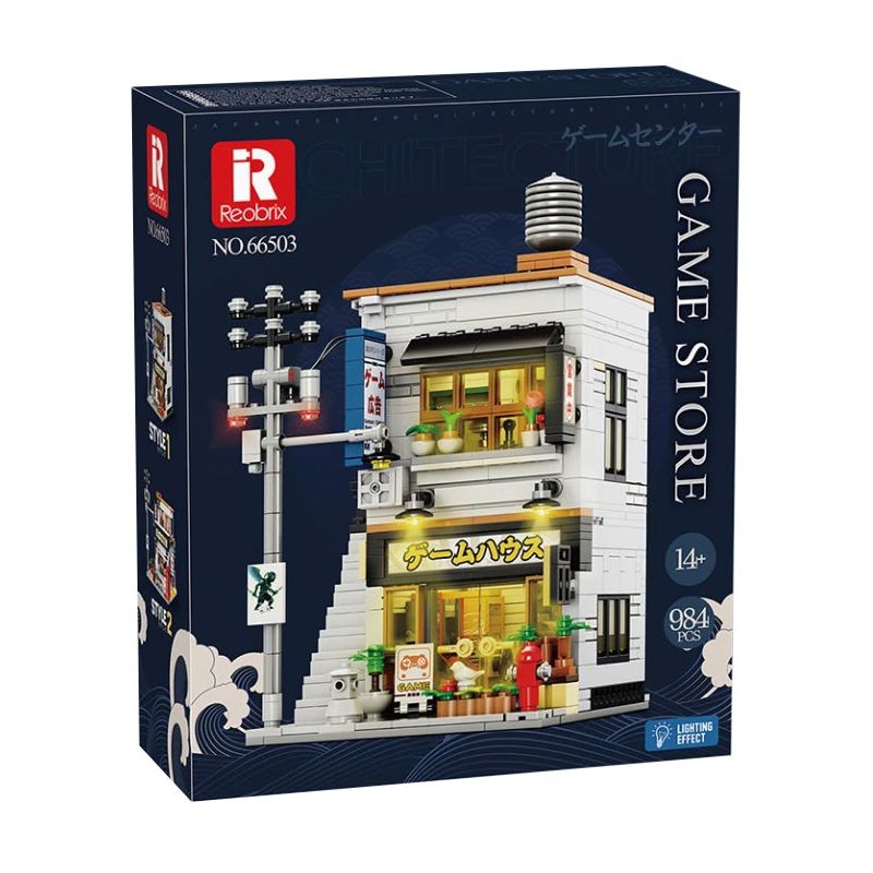 REOBRIX 66503 CỬA HÀNG ARCADE NHẬT BẢN bộ đồ chơi xếp lắp ráp ghép mô hình Creator GAME STORE Sáng Tạo 984 khối