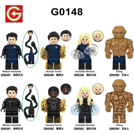 G CARD G0148 0148 GH0357 0357 GH0358 0358 GH0359 0359 GH0360 0360 GH0361 0361 GH0362 0362 GH0363 0363 GH0364 0364 FANTASTIC FOUR 8 CON SỐ bộ đồ chơi xếp lắp ráp ghép mô hình Super Heroes Siêu Nhân Anh Hùng