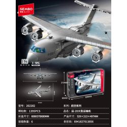 SEMBO 202282 ĐẤT NƯỚC MẠNH MẼ LÀ MÁY BAY VẬN TẢI LỚN YUN-20 tỷ lệ 1:95 bộ đồ chơi xếp lắp ráp ghép mô hình Military Army Quân Sự Bộ Đội 1395 khối