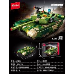SEMBO 203238 ĐẤT NƯỚC HÙNG MẠNH 99A BỂ CHIẾN CHÍNH 1:30 tỷ lệ 1:30 bộ đồ chơi xếp lắp ráp ghép mô hình Military Army Quân Sự Bộ Đội 888 khối