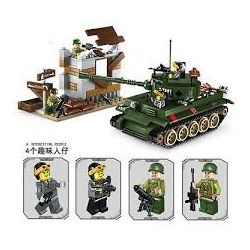 Enlighten 1711 Qman 1711 non  XE TĂNG VÀO THÀNH PHỐ bộ đồ chơi xếp lắp ráp ghép mô hình Tactical Espionage Action TACTICAL ESPIONAGE ACTION COMBAT ZONES FIRE Chiến Thuật Quân Sự 380 khối