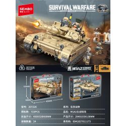 SEMBO 207226 CHIẾN TRANH SINH TỒN XE TĂNG ĐẤU CHÍNH CỦA M1A2 bộ đồ chơi xếp lắp ráp ghép mô hình Military Army Quân Sự Bộ Đội 723 khối