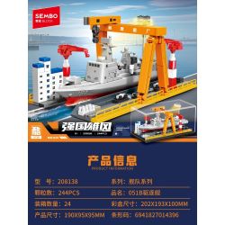 SEMBO 208138 ĐẤT NƯỚC HÙNG MẠNH TÀU KHU TRỤC 051B bộ đồ chơi xếp lắp ráp ghép mô hình Military Army Quân Sự Bộ Đội 244 khối