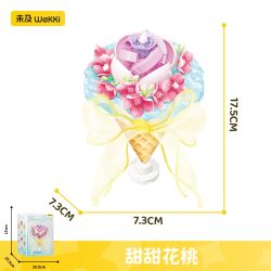 WEKKI 517217 HUAYU CUNG CẤP CHO BẠN 6 LOẠI HOA NGỌT ĐÀO NGÀO CHANH QUẢ MÂM XÔI TẢO CAM bộ đồ chơi xếp lắp ráp ghép mô hình Creator Sáng Tạo