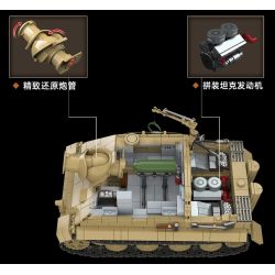 QuanGuan 100314 Quan Guan 100314 PHÁO TỰ TẤN CÔNG TIGER ASSAULT bộ đồ chơi xếp lắp ráp ghép mô hình Military Army STURMTIGER GERMAN 38CM ASSAULT MORTAR Quân Sự Bộ Đội 1394 khối