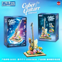 ZHEGAO 661051 CYBERPUNK GUITAR ĐIỆN bộ đồ chơi xếp lắp ráp ghép mô hình CYBER GUITARR 950 khối