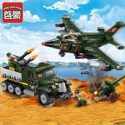Enlighten 1710 Qman 1710 non  BẮN HẠ MÁY BAY OANH KÍCH bộ đồ chơi xếp lắp ráp ghép mô hình Tactical Espionage Action TACTICAL ESPIONAGE ACTION COMBAT ZONES FIRE Chiến Thuật Quân Sự 438 khối