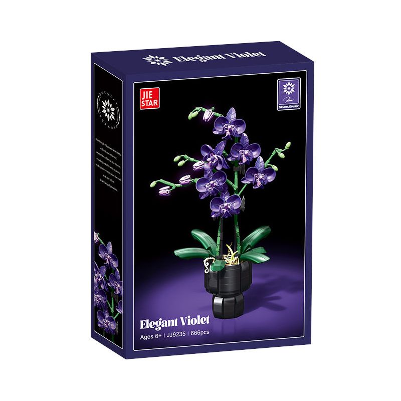 JIESTAR JJ9235 9235 HOA LAN MÀU TÍM bộ đồ chơi xếp lắp ráp ghép mô hình Creator ELEGANT VIOLET Sáng Tạo 666 khối