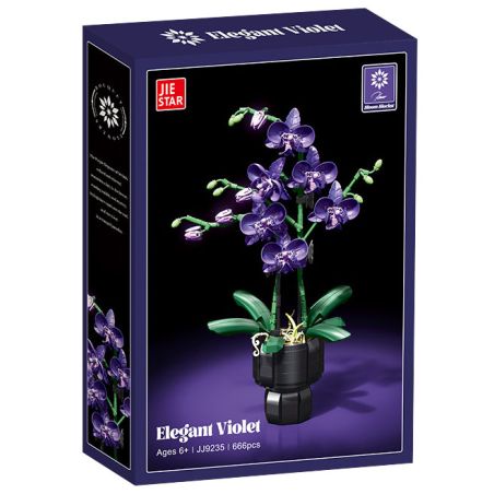 JIESTAR JJ9235 9235 HOA LAN MÀU TÍM bộ đồ chơi xếp lắp ráp ghép mô hình Creator ELEGANT VIOLET Sáng Tạo 666 khối