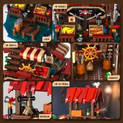 IAMBRICK 31111 THỊ TRƯỜNG VỊNH PIRATE bộ đồ chơi xếp lắp ráp ghép mô hình Pirates Of The Caribbean PIRATE'S BAY MARKET Cướp Biển Vùng Caribe 856 khối
