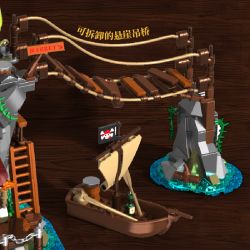IAMBRICK 31112 NHÀ VÁCH ĐÁ BỊ HỎNG bộ đồ chơi xếp lắp ráp ghép mô hình Pirates Of The Caribbean CLIFFSIDE BROKEN MAST CABIN Cướp Biển Vùng Caribe 1044 khối
