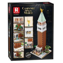REOBRIX 55013 THÁP ĐỒNG HỒ CỦA SAN MARCO VENICE Ý 1 100 tỷ lệ 1:100 bộ đồ chơi xếp lắp ráp ghép mô hình Creator CAMPANILE DI SAN MARCO Sáng Tạo 3903 khối