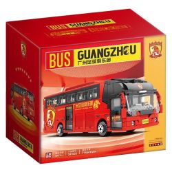 GUANGZHOU FOOTBALL CLUB 301032 XE BUÝT CÂU LẠC BỘ BÓNG ĐÁ QUẢNG CHÂU bộ đồ chơi xếp lắp ráp ghép mô hình Creator Sáng Tạo 714 khối