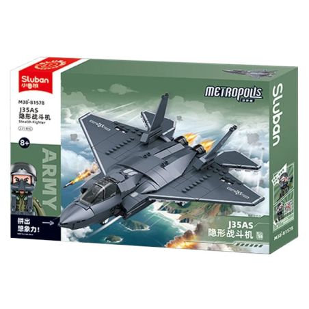 SLUBAN M38-B1578 B1578 1578 M38B1578 38-B1578 MÁY BAY CHIẾN ĐẤU TÀNG HÌNH J35AS 1:55 tỷ lệ 1:55 bộ đồ chơi xếp lắp ráp ghép mô hình Military Army Quân Sự Bộ Đội 335 khối