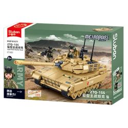 SLUBAN M38-B1577 B1577 1577 M38B1577 38-B1577 ZTQ-15S LIGHT MAIN BATTLE TANK 1:44 tỷ lệ 1:44 bộ đồ chơi xếp lắp ráp ghép mô hình Military Army Quân Sự Bộ Đội 411 khối