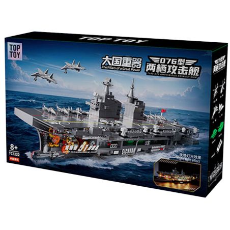 TOP TOY TC1222 1222 TY LOẠI 076 TÀU TẤN CÔNG ĐỔ BỘ bộ đồ chơi xếp lắp ráp ghép mô hình Military Army TYPE 076 AMPHIBIOUS ASSAULT SHIP Quân Sự Bộ Đội 1823 khối