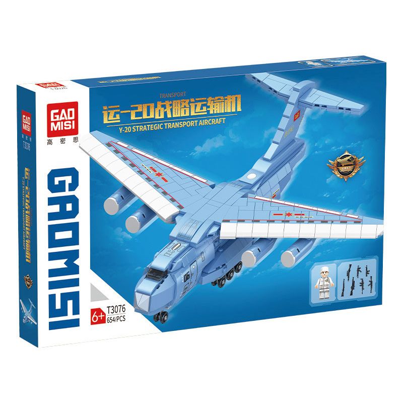 GAOMISI T3076 3076 TRÌNH VẬN CHUYỂN CHIẾN LƯỢC Y-20 bộ đồ chơi xếp lắp ráp ghép mô hình Military Army Quân Sự Bộ Đội 654 khối