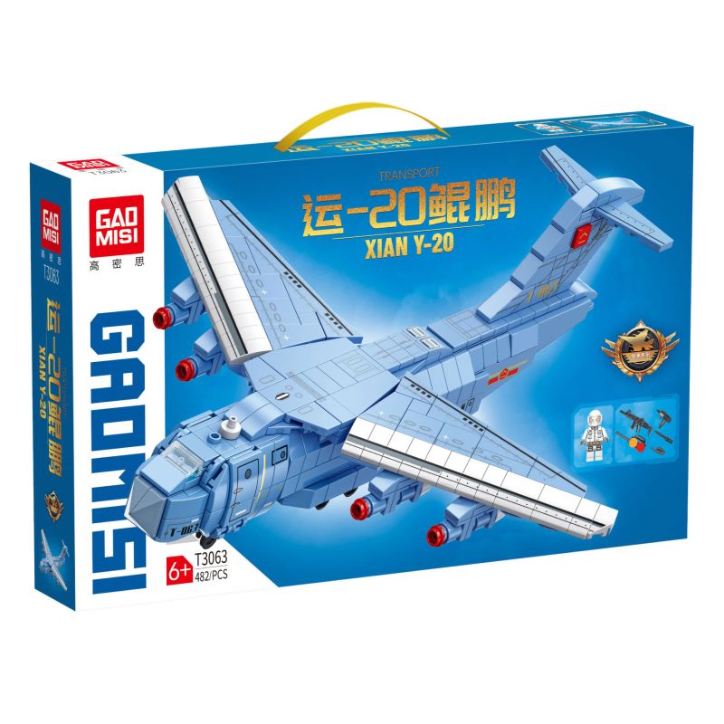 GAOMISI T3063 3063 VẬN CHUYỂN YUN20 KUNPENG bộ đồ chơi xếp lắp ráp ghép mô hình Military Army Quân Sự Bộ Đội 482 khối