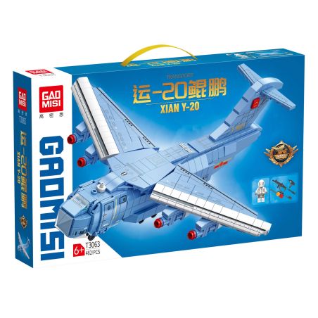 GAOMISI T3063 3063 VẬN CHUYỂN YUN20 KUNPENG bộ đồ chơi xếp lắp ráp ghép mô hình Military Army Quân Sự Bộ Đội 482 khối