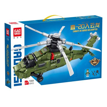 GAOMISI T3064 3064 ZTE 20 VÀO TRỰC THĂNG YUNLONG bộ đồ chơi xếp lắp ráp ghép mô hình Military Army Quân Sự Bộ Đội 478 khối