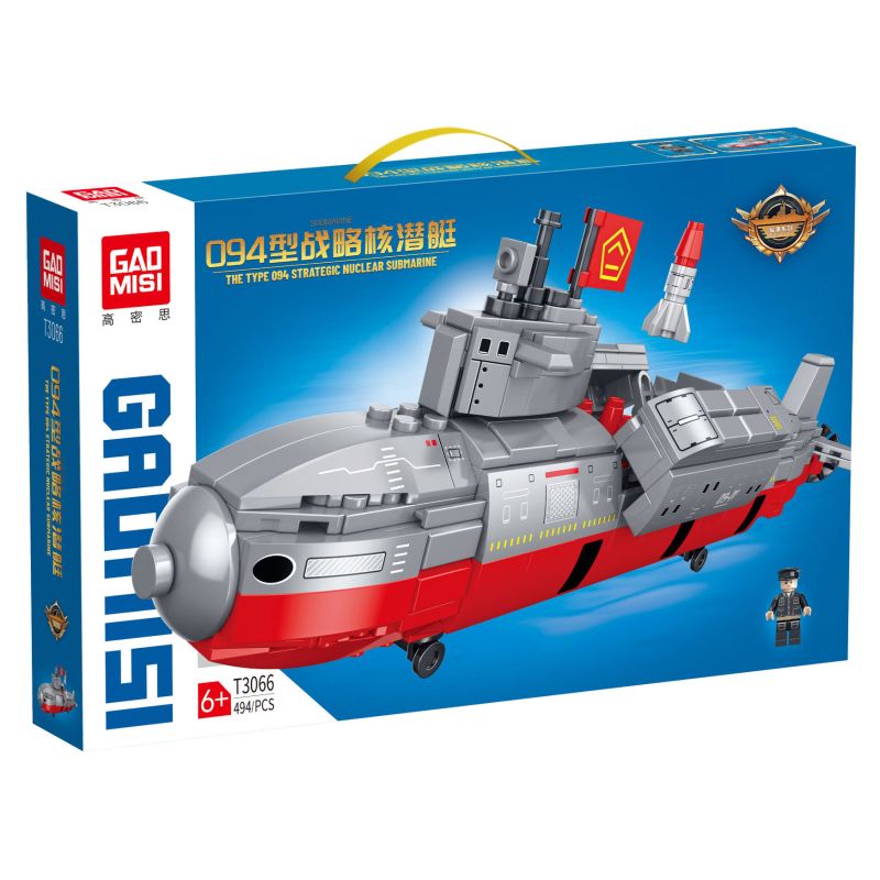 GAOMISI T3066 3066 LOẠI 094 TÀU NGẦM HẠT NHÂN CHIẾN LƯỢC bộ đồ chơi xếp lắp ráp ghép mô hình Military Army Quân Sự Bộ Đội 494 khối