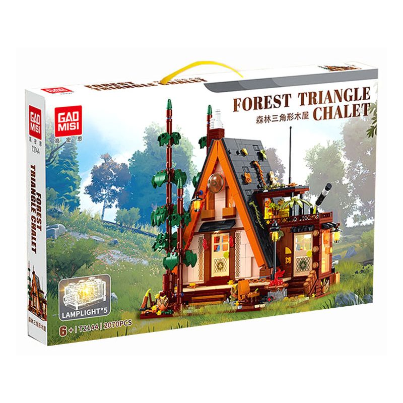 GAOMISI T2144 2144 NGÔI NHÀ HÌNH TAM GIÁC RỪNG bộ đồ chơi xếp lắp ráp ghép mô hình Creator FOREST TRIANGLE CHALET Sáng Tạo 2070 khối