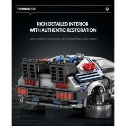 REOBRIX 665 QUAY LẠI TƯƠNG LAI XE THỂ THAO DMC DELOREAN bộ đồ chơi xếp lắp ráp ghép mô hình Speed Champions Racing Cars Đua Xe Công Thức 405 khối