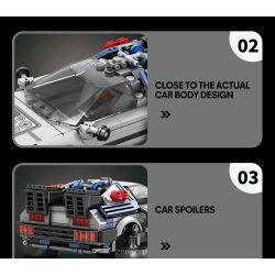 REOBRIX 665 QUAY LẠI TƯƠNG LAI XE THỂ THAO DMC DELOREAN bộ đồ chơi xếp lắp ráp ghép mô hình Speed Champions Racing Cars Đua Xe Công Thức 405 khối