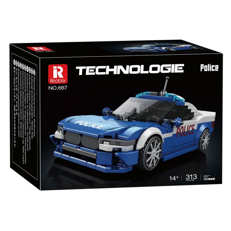 REOBRIX 667 XE CẢNH SÁT bộ đồ chơi xếp lắp ráp ghép mô hình Speed Champions Racing Cars Đua Xe Công Thức 313 khối