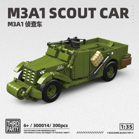 THIRDPARTY 300014 XE ĐIỀU TRA M3A1 1:35 tỷ lệ 1:35 bộ đồ chơi xếp lắp ráp ghép mô hình Military Army M3A1 SCOUT CAR Quân Sự Bộ Đội 300 khối