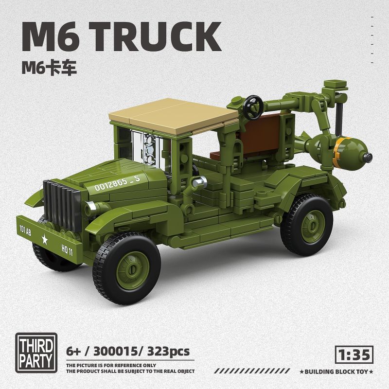THIRDPARTY 300015 XE TẢI M6 1:35 tỷ lệ 1:35 bộ đồ chơi xếp lắp ráp ghép mô hình Military Army M6 TRUCK Quân Sự Bộ Đội 323 khối