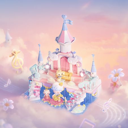 POP MART P10016 10016 DIMOO DREAM MUSIC PIANO DANCE PARTY bộ đồ chơi xếp lắp ráp ghép mô hình DIMOO DREAM MELODY BALL 463 khối