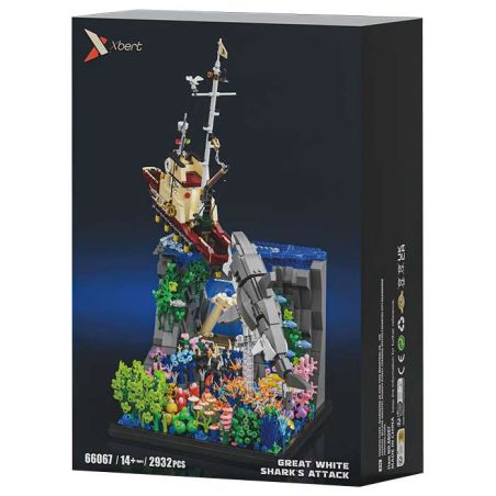 XBERT 66067 CÁ MẬP TRẮNG LỚN bộ đồ chơi xếp lắp ráp ghép mô hình Movie & Game GREAT WHITE SHARK'S ATTACK Phim Và Trò Chơi 2932 khối