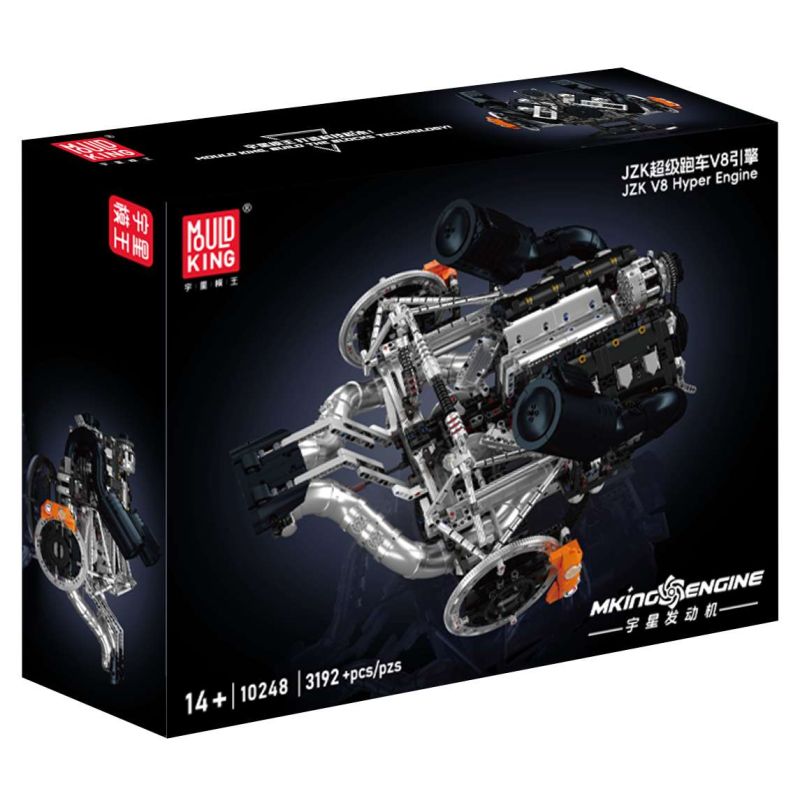 MouldKing 10248 Mould King 10248 ĐỘNG CƠ JZK SUPERCAR V8 bộ đồ chơi xếp lắp ráp ghép mô hình Technic JZK V8 HYPER ENGINE Kỹ Thuật Công Nghệ Cao Mô Hình Phương Tiện 3192 khối