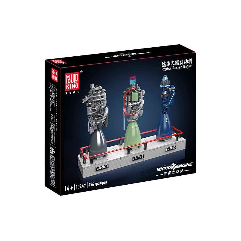 MouldKing 10247 Mould King 10247 ĐỘNG CƠ TÊN LỬA RAPTOR bộ đồ chơi xếp lắp ráp ghép mô hình Technic RAPTOR ROCKET ENGINE Kỹ Thuật Công Nghệ Cao Mô Hình Phương Tiện 496 khối