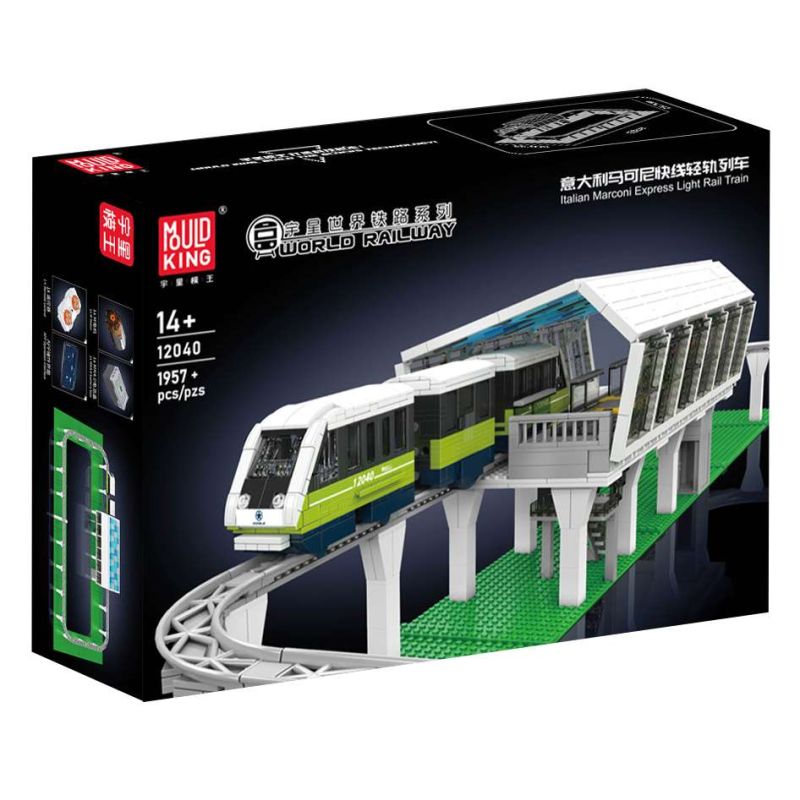 MouldKing 12040 Mould King 12040 Ý MARCONI EXPRESS LIGHT RAIL TRAIN bộ đồ chơi xếp lắp ráp ghép mô hình City ITALIAN MARCONI EXPRESS LIGHT RAIL TRAIN Thành Phố 1957 khối