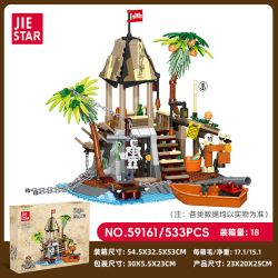 JIESTAR 59161 ĐẢO SỌ bộ đồ chơi xếp lắp ráp ghép mô hình Pirates Of The Caribbean SKULL SLAND Cướp Biển Vùng Caribe 533 khối
