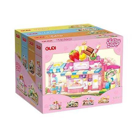 GUDI 51017D 51017A 51017B 51017C DREAM TOWN 4 STYLES SHIGUANG DESSERT SHOP XINGLUO COFFEE JIANYUE BOOKSTORE HAOCHA BAKING bộ đồ chơi xếp lắp ráp ghép mô hình 1254 khối