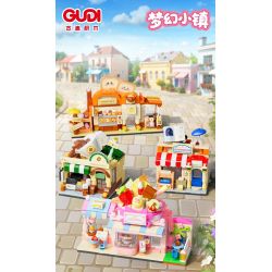 GUDI 51017D 51017A 51017B 51017C DREAM TOWN 4 STYLES SHIGUANG DESSERT SHOP XINGLUO COFFEE JIANYUE BOOKSTORE HAOCHA BAKING bộ đồ chơi xếp lắp ráp ghép mô hình 1254 khối