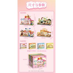 GUDI 51017D 51017A 51017B 51017C DREAM TOWN 4 STYLES SHIGUANG DESSERT SHOP XINGLUO COFFEE JIANYUE BOOKSTORE HAOCHA BAKING bộ đồ chơi xếp lắp ráp ghép mô hình 1254 khối