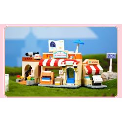 GUDI 51017D 51017A 51017B 51017C DREAM TOWN 4 STYLES SHIGUANG DESSERT SHOP XINGLUO COFFEE JIANYUE BOOKSTORE HAOCHA BAKING bộ đồ chơi xếp lắp ráp ghép mô hình 1254 khối