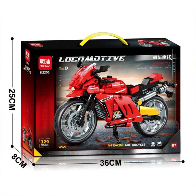 MINGDI LEIBAO K2205 2205 XE MÁY ĐẦU V4 250CC BẮT CHƯỚC bộ đồ chơi xếp lắp ráp ghép mô hình Technic Kỹ Thuật Công Nghệ Cao Mô Hình Phương Tiện 329 khối