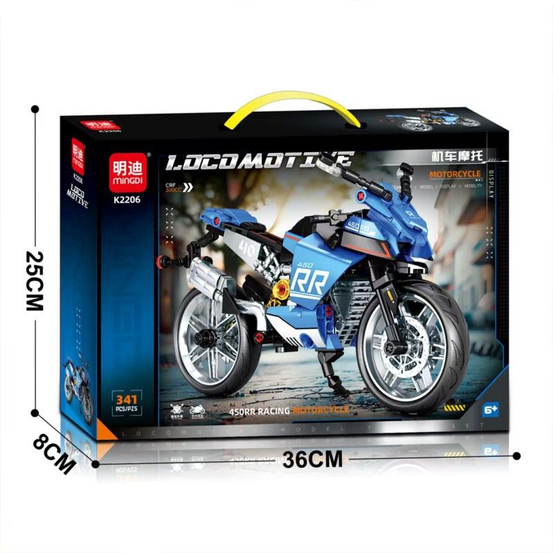 MINGDI LEIBAO K2206 2206 XE MÁY ĐẦU CRF 300CC 4500RR ĐUA bộ đồ chơi xếp lắp ráp ghép mô hình Technic Kỹ Thuật Công Nghệ Cao Mô Hình Phương Tiện 341 khối