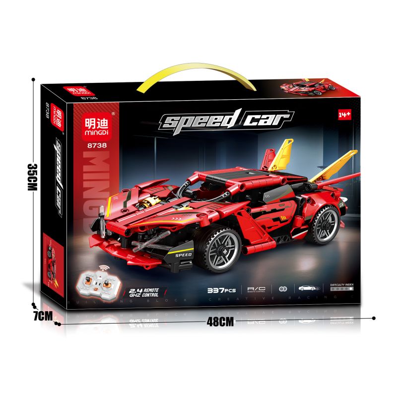 MINGDI LEIBAO 8738 ĐUA XE bộ đồ chơi xếp lắp ráp ghép mô hình Technic Kỹ Thuật Công Nghệ Cao Mô Hình Phương Tiện 337 khối
