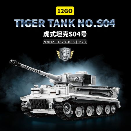 12GO 97012 97015 TIGER TANK S04 SỐ 1322 1:28 bộ đồ chơi xếp lắp ráp ghép mô hình Military Army Quân Sự Bộ Đội 1628 khối